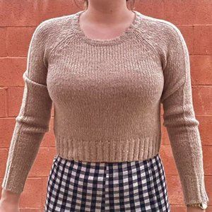 Light Brown Crop Knit Sweater
